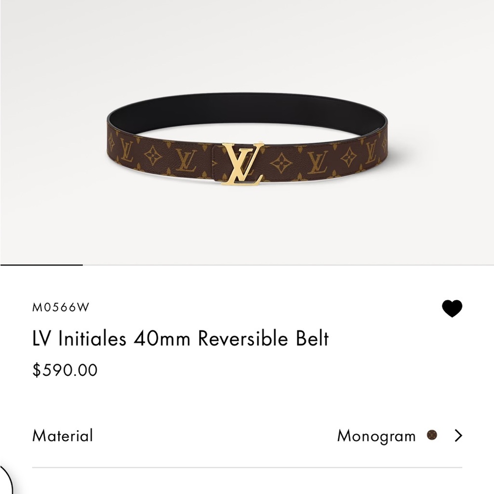 Louis Vuitton 40MM Reversible Belt!!